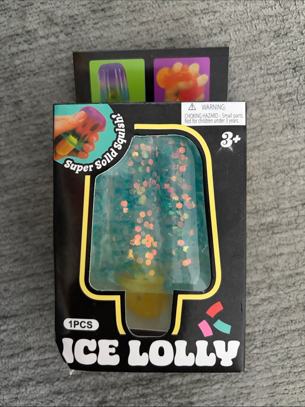 Ice Lolly Glitter Squishy Toy - Blue